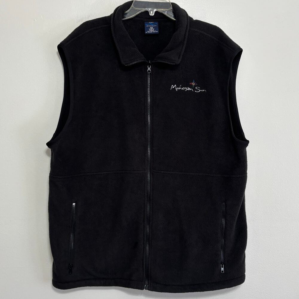 Port Authority Mohegan Sun Black Fleece Vest Women's 2XL Full Zip